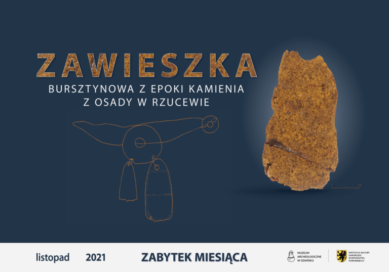 Zawieszka bursztynowa Zabytek Miesiaca tiny